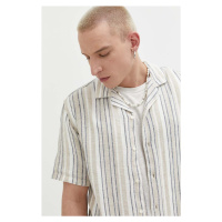 Plátěná košile Abercrombie & Fitch béžová barva, regular