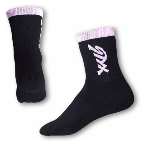 Ponožky Styx classic černé s růžovým nápisem (H224) M