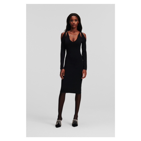 Šaty karl lagerfeld cut out dress black