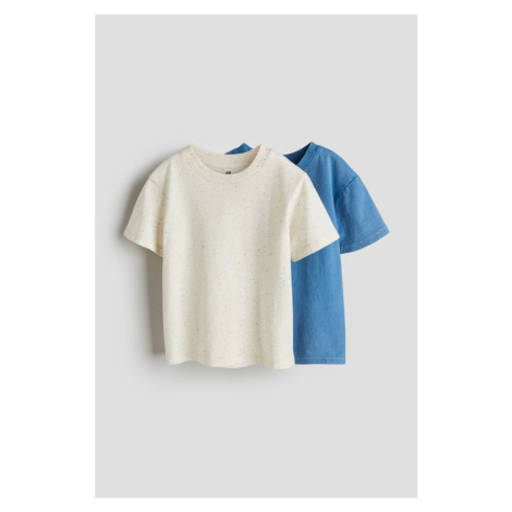 H & M - Tričko z bavlněného žerzeje 2 kusy - modrá H&M