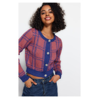 Trendyol Blue Měkký texturovaný doplněk Lesklý pletený svetr