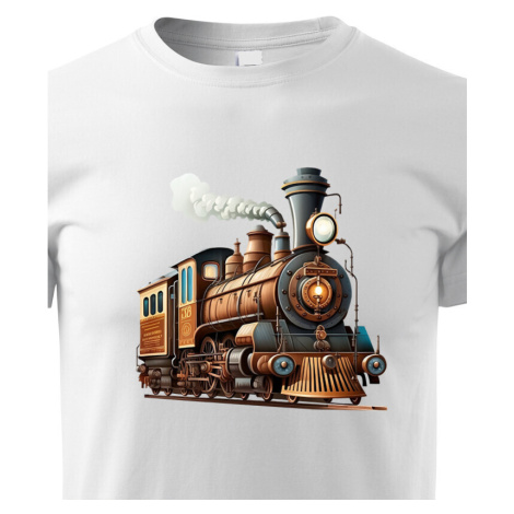 Dětské tričko s lokomotivou - krásný barevný motiv s plnými barvami BezvaTriko