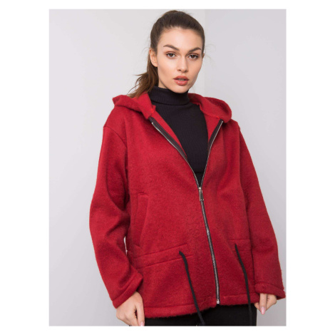 Kaštanový kabát s kapucí Fashionhunters