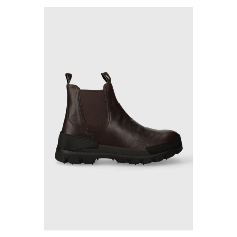 Kožené kotníkové boty Polo Ralph Lauren Oslo Chelsea pánské, hnědá barva, 812913556002