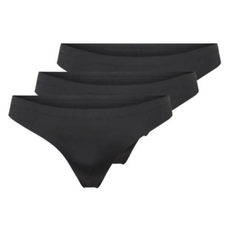 ONLY 3 PACK - dámská tanga ONLTRACY 15211630 Black