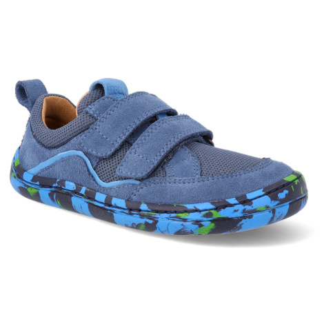 Barefoot textilní tenisky Froddo - BF D-Velcro Denim modré