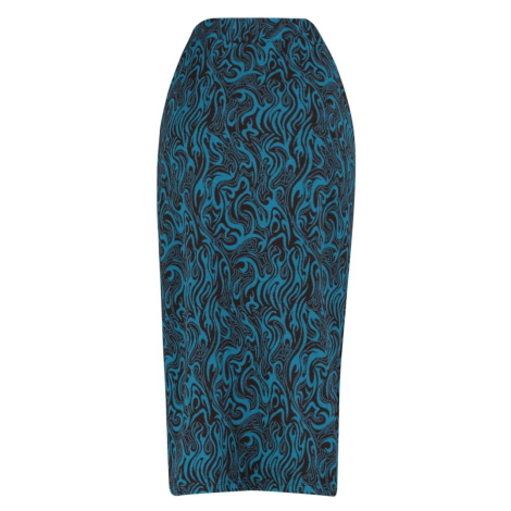 Trendyol Blue Pleated Midi Knitted Skirt