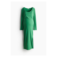 H & M - MAMA Žebrované šaty bodycon - zelená