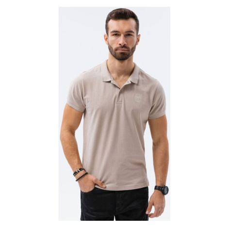 Ombre Pánské basic polo tričko Douglas warm šedá Béžová