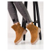 Trendy kotníčkové boty hnědé dámské na plochém podpatku