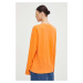 Bavlněné tričko s dlouhým rukávem Résumé oranžová barva
