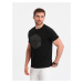 Ombre Clothing Jedinečné černé tričko s logem V2 TSPT-0141