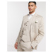 ASOS DESIGN wedding cotton super skinny suit jacket in stone-Neutral