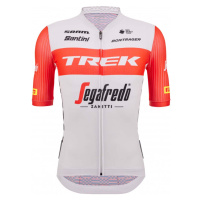 SANTINI Cyklistický dres s krátkým rukávem - TREK SEGAFREDO 2022 ORIGINAL - červená/bílá