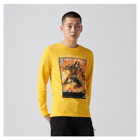 Cropp - Tričko s dlouhými rukávy Mortal Kombat - Žlutá