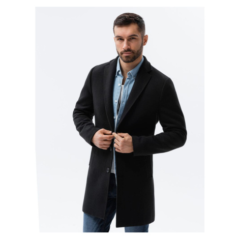 Ombre Clothing Černý elegantní kabát C536