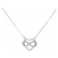 Stříbrný náhrdelník srdce a nekonečno AGS1274/47