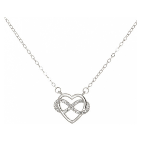 Stříbrný náhrdelník srdce a nekonečno AGS1274/47 Beneto