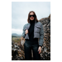 Trendyol Black Tweed Crop Down Jacket