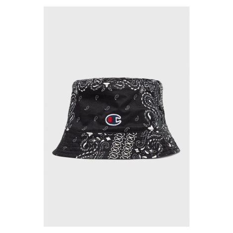 Oboustranný bavlněný klobouk Champion 805505 černá barva, bavlněný
