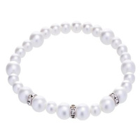 Preciosa Perlový náramek Silky Pearl s voskovými perlami Preciosa, bílý mat