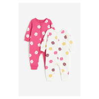 H & M - Bavlněné pyžamo se vzorkem: balení po 2 - růžová