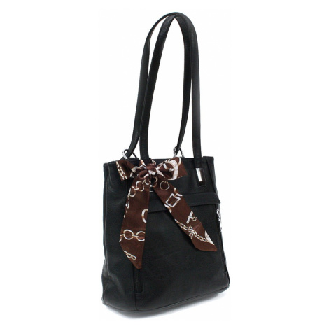 Černý stylový zipový dámský batoh/kabelka Leonelle Zormax (PL)
