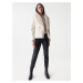 Krémový dámský kabátek s umělou kožešinou Salsa Jeans Andorra