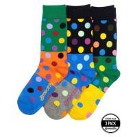 Meatfly ponožky Lexy Triple Pack Green Dots | Mnohobarevná
