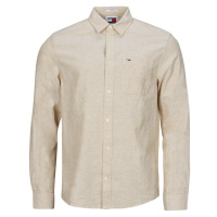 Tommy Jeans TJM REG LINEN BLEND SHIRT Béžová