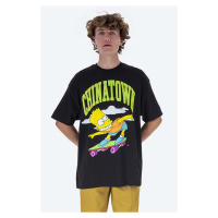 Bavlněné tričko Market Chinatown Market x The Simpsons Cowabunga Arc T-shirt černá barva, s poti