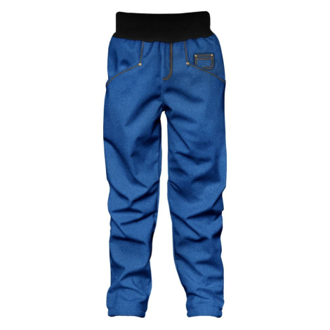 WAMU Dětské softshellové kalhoty, DŽÍNY, modrá