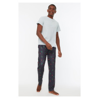 Trendyol Navy Blue Men's Regular Fit Printed Pajama Bottoms