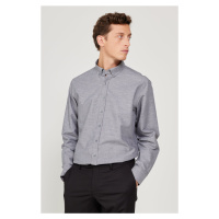 AC&Co / Altınyıldız Classics Men's Khaki Comfort Ft Comfy Cut Buttoned Collar Cotton Dobby Linen