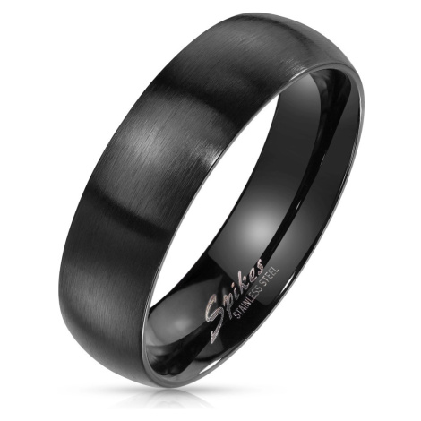 Prsten z oceli v černém barevném odstínu - široká ramena s matným povrchem, 6 mm Šperky eshop