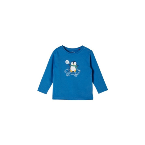 s. Oliver tričko s motivem tučňáka s dlouhým rukávem modré s.Oliver