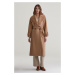 KABÁT GANT WOOL TRENCH COAT CARAMEL BEIGE