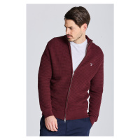 SVETR GANT D1. COTTON TEXTURE FULLZIP červená