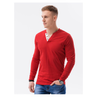 Červené pánské tričko Ombre Clothing L133