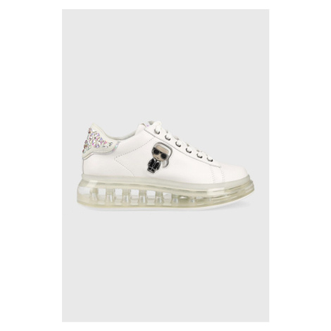 Kožené sneakers boty Karl Lagerfeld KAPRI KUSHION bílá barva, KL62633