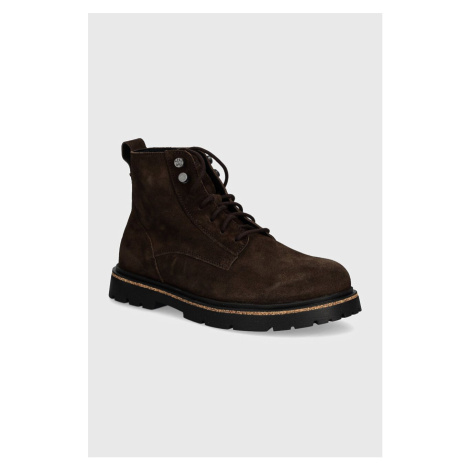 Semišové boty Birkenstock Highwood Lace Mid pánské, hnědá barva, 1028931
