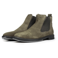 Ducavelli York Genuine Leather and Suede Anti-Slip Sole Chelsea Casual Boots.