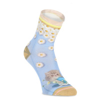 Dámské ponožky XPOOOS 71036 kopretiny | modrá