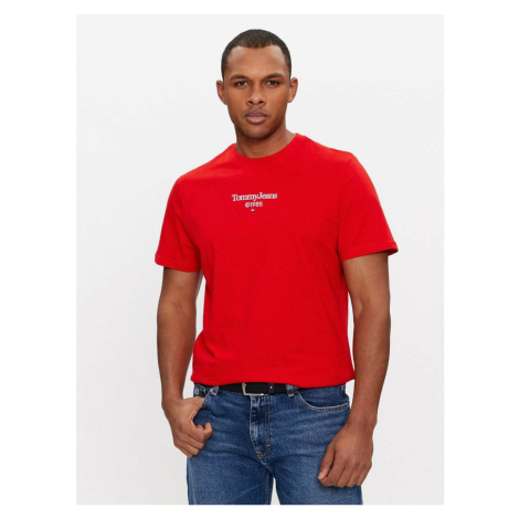 Tommy Jeans pánské červené tričko Tommy Hilfiger