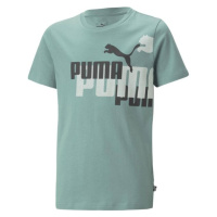 Puma ESSENTIALS+ LOGO TEE Chlapecké tričko, zelená, velikost