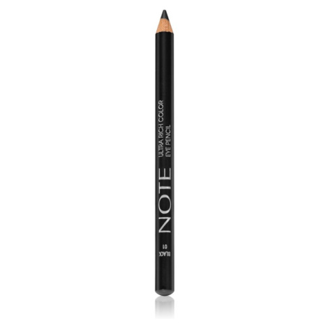 Note Cosmetique Ultra Rich Color voděodolná tužka na oči odstín 01 Black 1,1 g