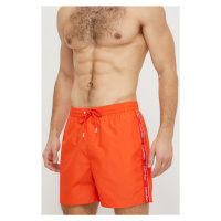 Plavkové šortky Calvin Klein oranžová barva, KM0KM00955