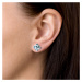 Sada šperků s krystaly Swarovski náušnice, řetízek a přívěsek modrý kosočtverec 39126.3 turquois