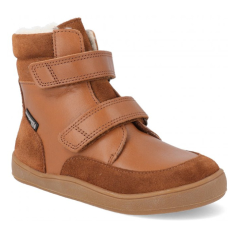 Barefoot dětské zimní boty Bundgaard - Basil Strap II TEX hnědé