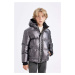 DEFACTO Boy's Water Repellent Ribbed Sleeve Hooded Fleece Lined Puffer Jacket